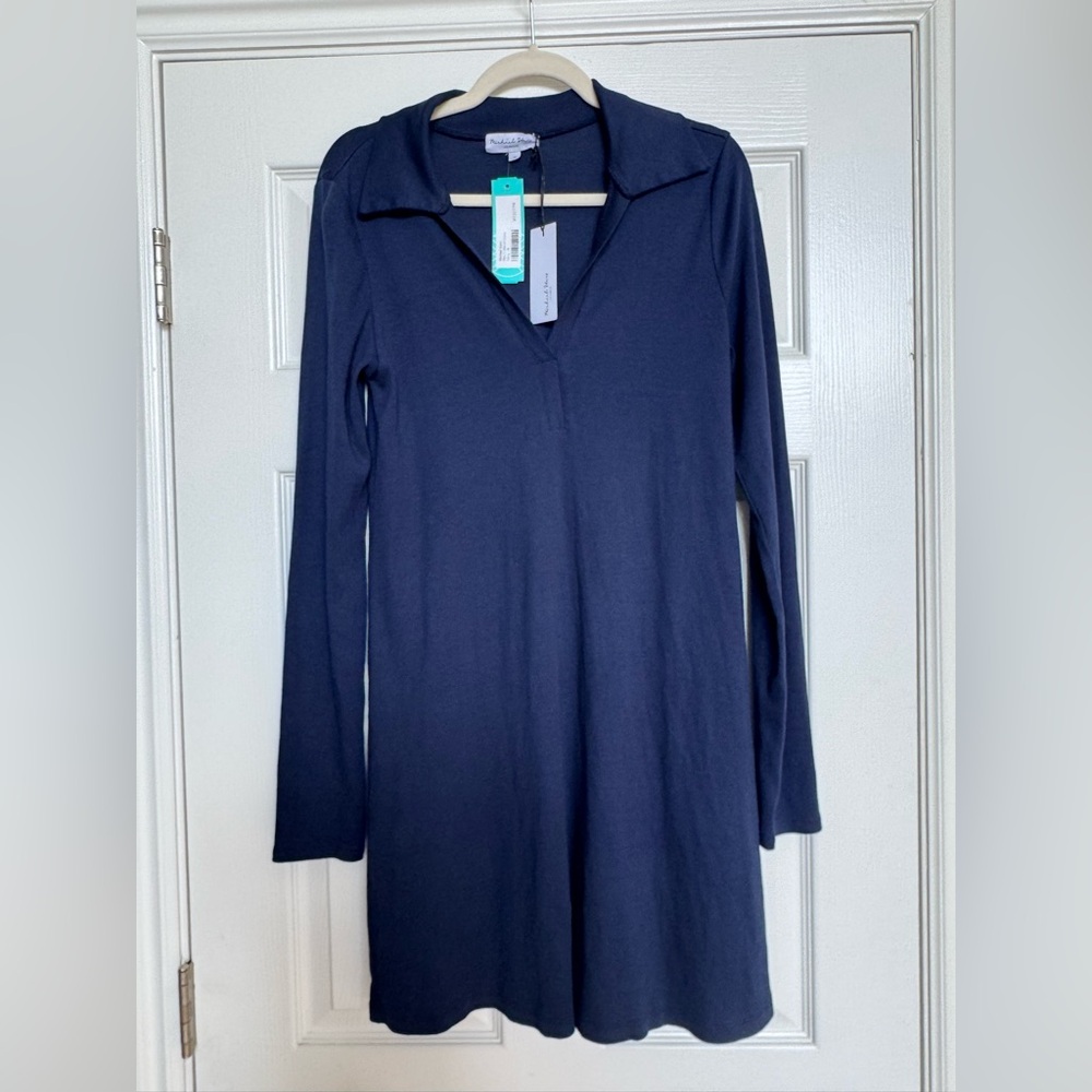 NWT NEW Michael Stars collared long sleeve mini dress ultra rib size medium